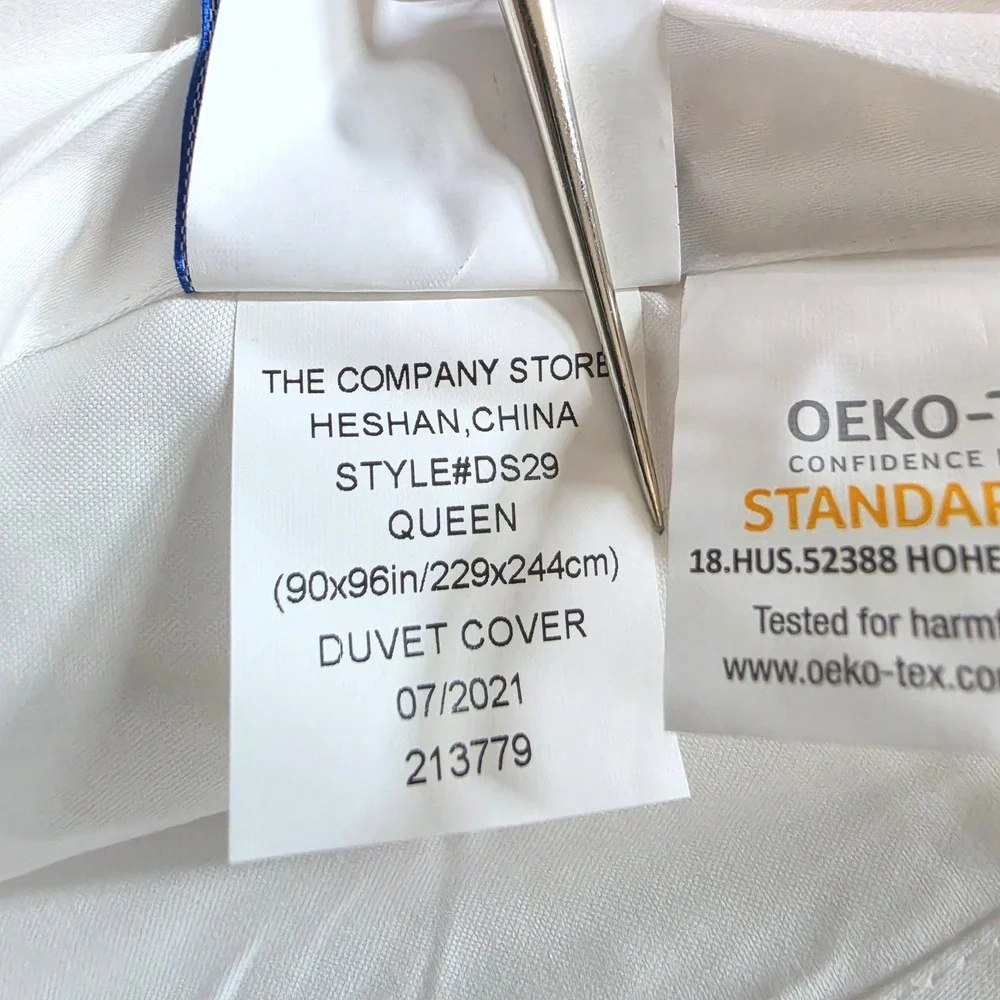 The Company Store Legends Hotel White Queen Duvet Cover Supima Cotton Sateen